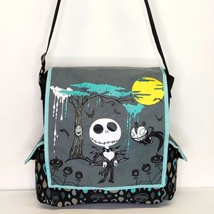 The Nightmare Before Christmas Messenger Bag Black Flap Adjustable Strap Disney